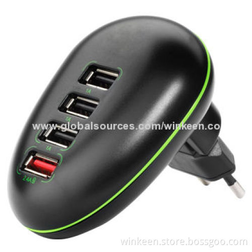 12W Output Foldable Universal 4 USB Travel & Wall Charging Station for all Smartphones & Tablet PCs